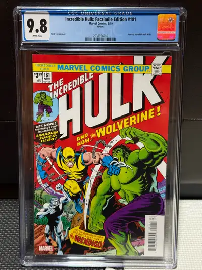 CGC 9.8 Incredible Hulk: Facsimile Edition #181, View more