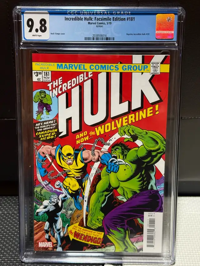 CGC 9.8 Incredible Hulk: Facsimile Edition #181 in Comics & Graphic Novels in Markham / York Region - Image 2