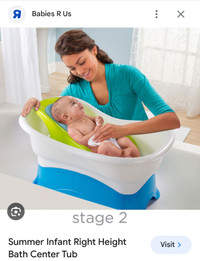 Like new Babies R US stage 2 infant right hight bath center tub