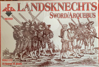 RED Box 1:72 Scale LANDSKNECHTS Sword/Arquebus 72057 Figure set.