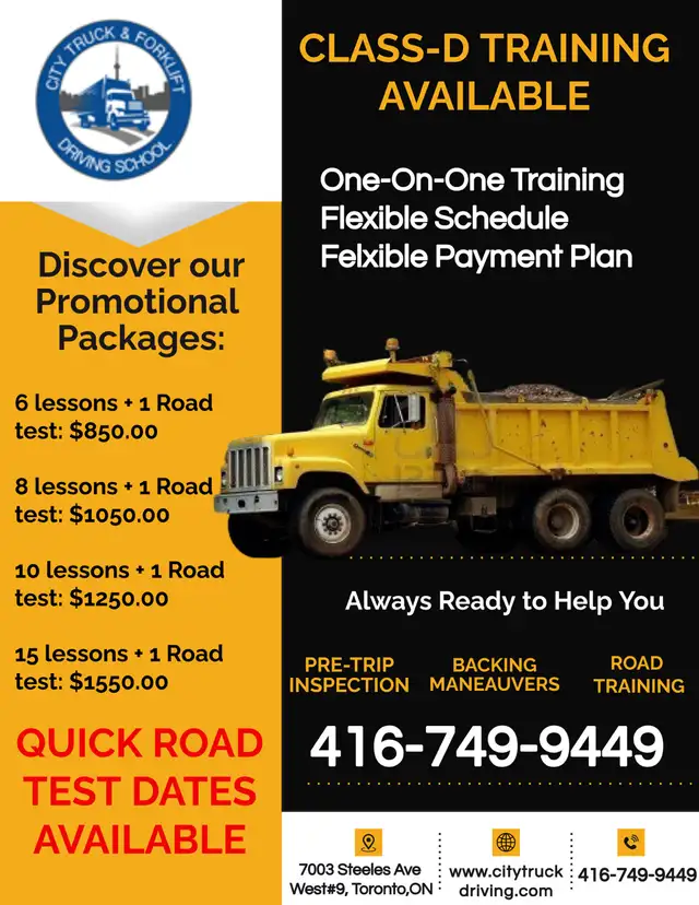 Dump Truck Training available from $849... Call 416-749-944963826842558979120