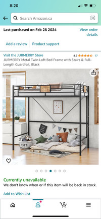 Loft bed - twin (NEW)