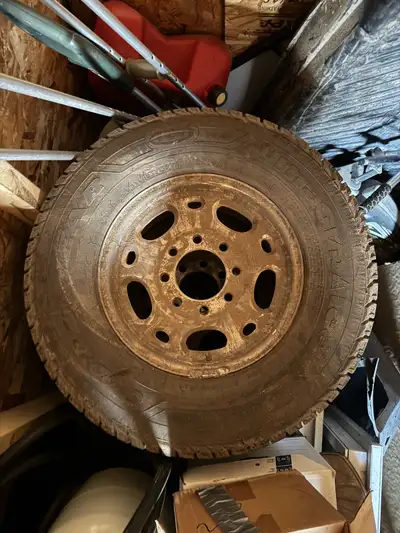 245/75r16 good year ultra grip studded tires on stock duramax rims. 8x6.5 bolt pattern come with cen...