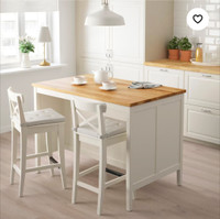 Ikea kitchen island and chairs