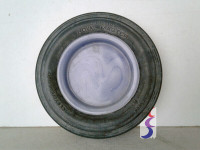 Vintage Dominion Rubber Royal Master Tire Ashtray Blue Marble Gl