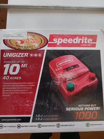 Electric Fence Energizer - Speedrite 1000. Used one summer for chickens. Full working condition. Sto...