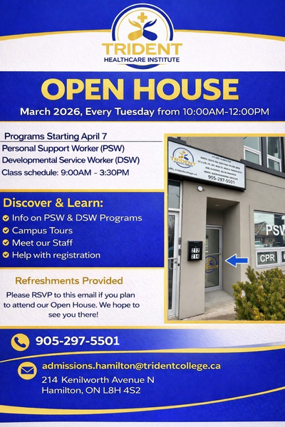 March Open House at Trident Healthcare Institute – Hamilton, View more