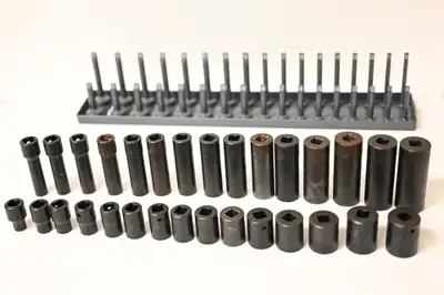 Snap On Deep and Shallow Impact Socket 30pc Set from 10mm-24mm 1/2"Drive Metric with Tray. Please se...