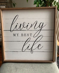 'Living My Best Life' Framed Wall Sign