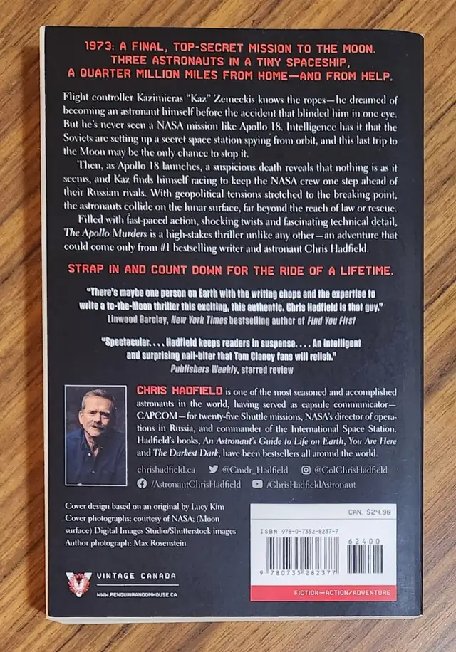 The Apollo Murders: A Novel by Chris Hadfield - Softcover in Fiction in Barrie - Image 4