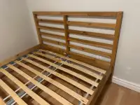 Delivery$:double sz wood bed frame free mattress 