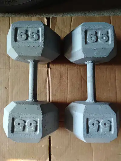 Pair of 55 Hex Dumbbells , View more