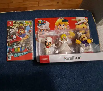 Super Mario Odyssey Game + Amiibos Mario Peach Bowser with Box, View more