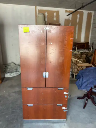 Free delivery used Wooden wardrobe with drawers, View more