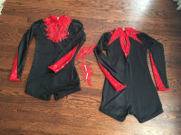 2 Dance Costumes - performance dance wears, adult size 6-8.