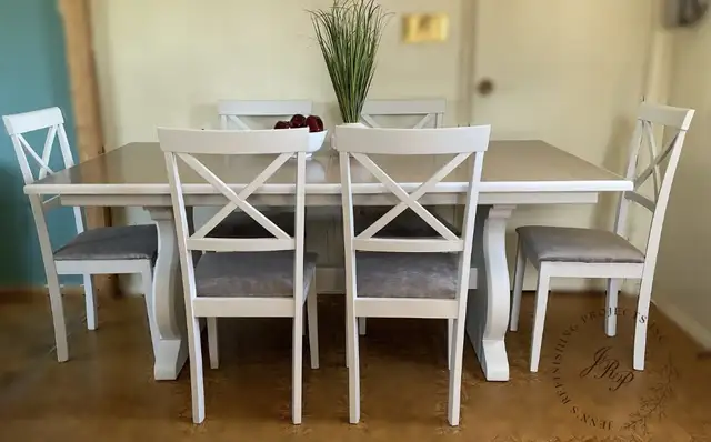 7 Piece Harvest Table Dining Set in Dining Tables & Sets in Kingston - Image 10
