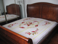 King Size Bed, Wood, Including Mattress and Boxes, $400 / Set