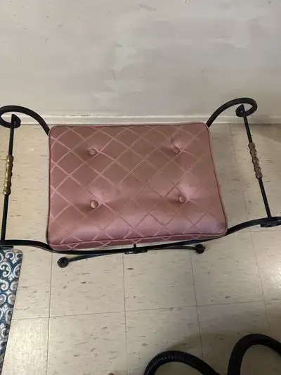 Wrought Iron Vanity Bench, View more