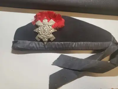 Scottish Regimental Wedge Cap – Plume & Badge (post war), View more