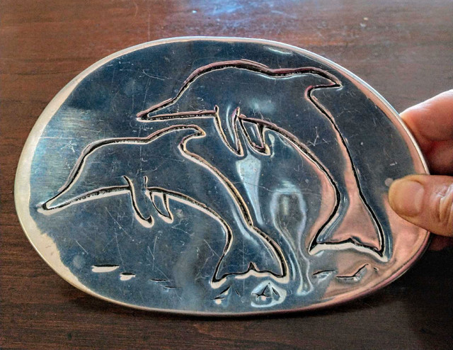 Vintage Hoselton "Dolphins" Aluminum Sculpture Catchall Dish in Arts & Collectibles in Dartmouth - Image 3