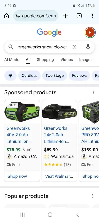 Greenworks snowblower, View more