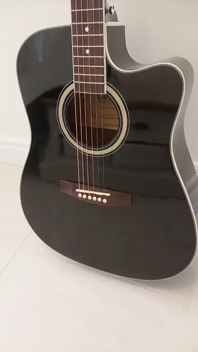 Acoustic Girard Guitar, Black - GT4141-2, Tuner + Chip + Case, View more