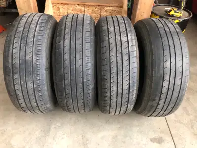 Good ride 265 70 17 all season tires 50%. Worn. $ 200 obo. Call or text only 780 719 5286