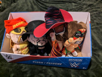 Rare WWE WWF Mini 10" Plush Wal-Mart Exclusive 4pack&Display Box