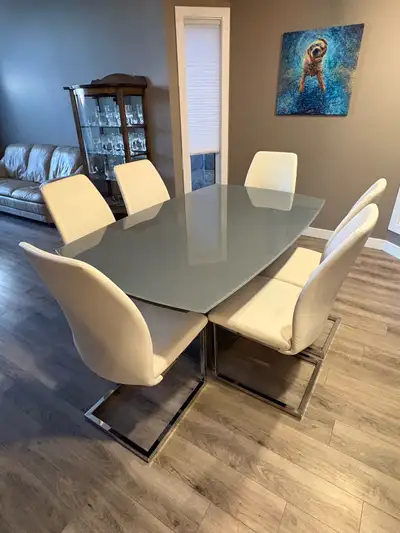 Expandable Glass Dining Table and 6 Chairs, View more