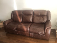 Leather couch recliner 