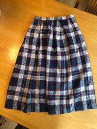 Vintage Plaid Linen Blend Lined Skirt by Gaytown Toronto size 11