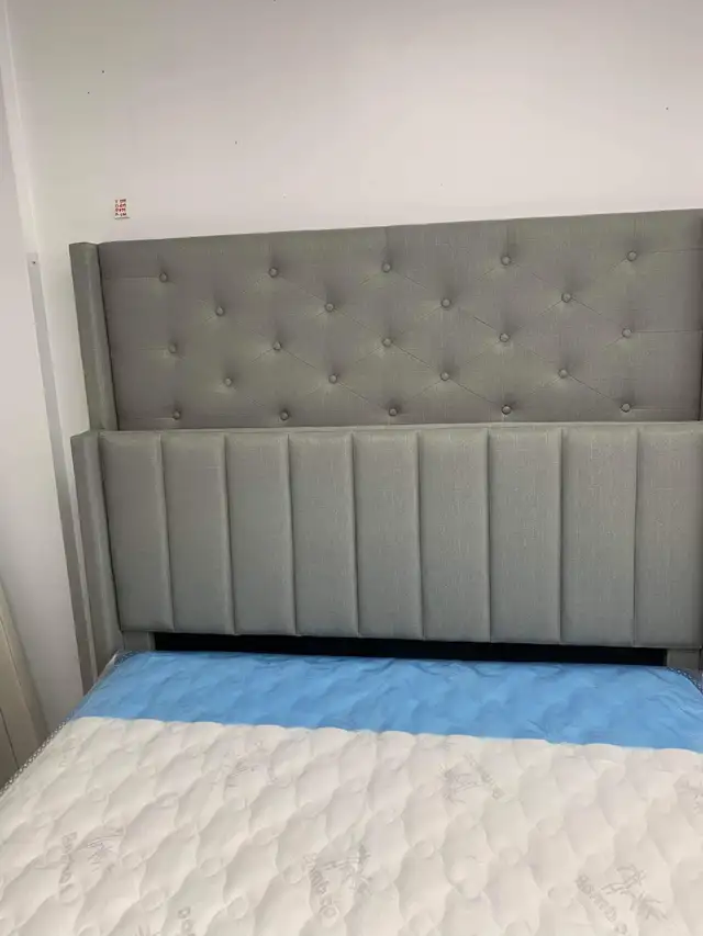 BNIB upholstery Platform bed, twin double queen & king   in Beds & Mattresses in Chilliwack - Image 6