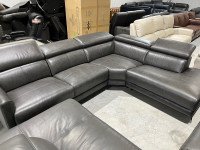 Power Reclining Leather Sectional - NEW