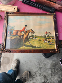 Print of a English man riding horse