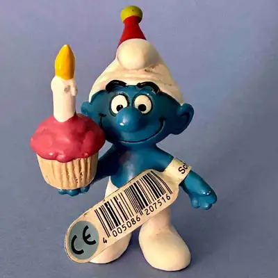 Birthday Smurf Figure PVC schleich Smurfs Figurine, View more