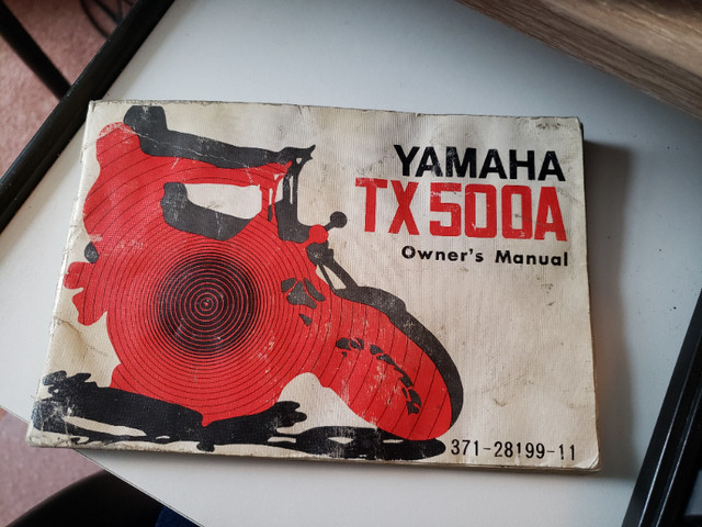 Yamaha TX500A Owner Manual, Original, 1973, 371-28199-11 in Motorcycle Parts & Accessories in Winnipeg