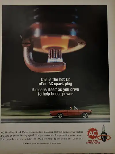 1964 AC Spark plugs w/Hot Tip Original Ad, View more