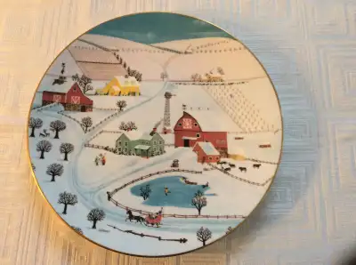 Royal Doulton Collector Plate "Sleigh Bells" After and original work by C. A. Brown 1st in a series...