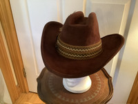 Vintage Men’s Suede Leather Cowboy Hat 