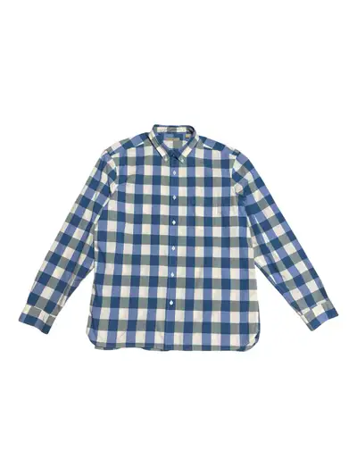 BURBERRY Men's Nova Checks Cotton LS Shirt - Blue/White, XXL, View more