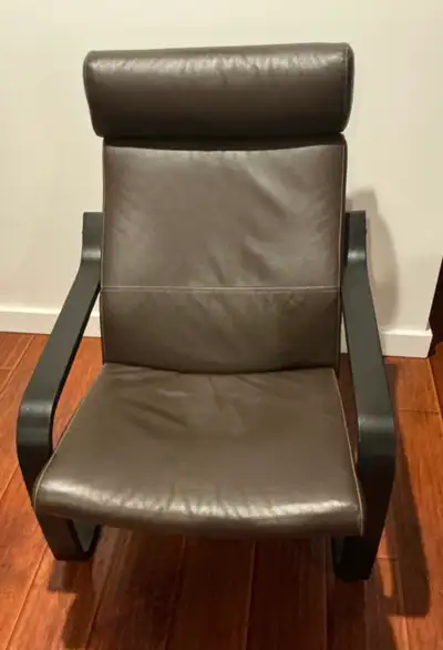 IKEA LEATHER POANG CHAIR, View more