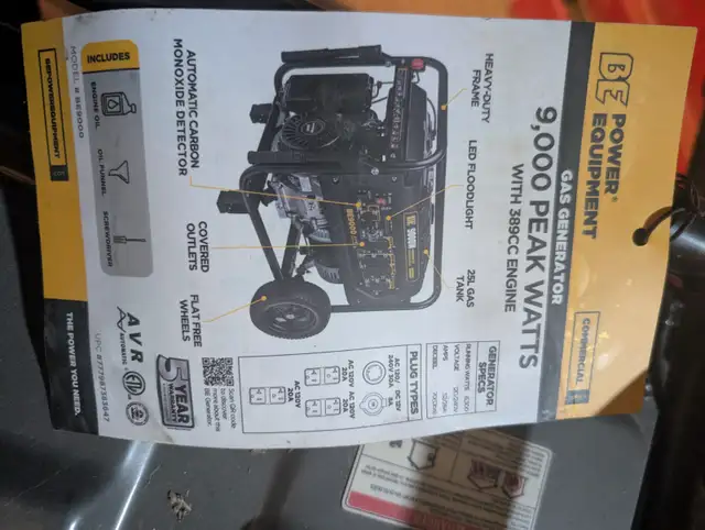 BE Power Equipment 9000/6300W Gas Generator in Power Tools in Regina - Image 6