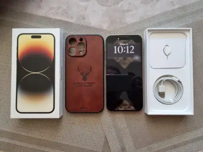 Unlocked iPhone 14 Pro Max Gold in PERFECT condition., View more