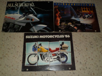 Lot of Vintage 1980's Suzuki Motorcycles color brochures