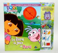 Hello Kitty Hearts Print Tin Lunchbox & Dora French book & game