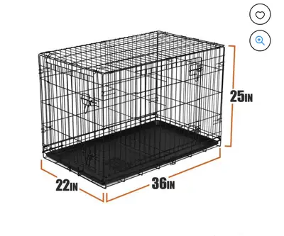 Vibrant Life Double-Door Metal Wire Dog Crate with Divider ( Medium ) $75 Strong and durable heavy-g...