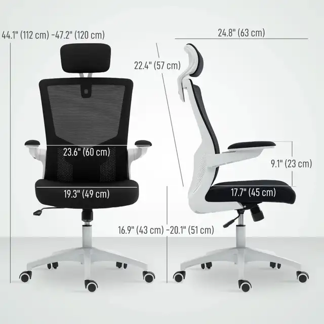 Ergonomic Office Chair, Swivel Desk Chair with Adjustable Lumbar in Chairs & Recliners in Markham / York Region - Image 6