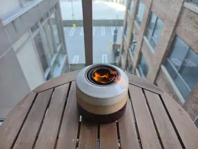 Modern Outdoor Ceramic Fire Pot – Holds Refillable Gel Canisters, View more