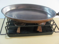 Vintage CULINOX 14" Oval Copper Pan & double warmer SWITZERLAND