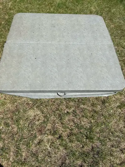 Grey hot tub cover 82”x80” in good shape. Not water logged or chemical burnt. $200. OBO Call David 4...